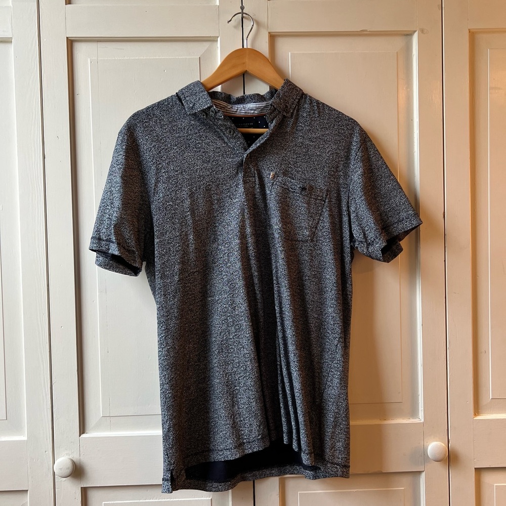 Denim & Flower, Flower Patterned Polo, Size M
